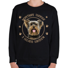 PRINTFASHION Yorkshire terrier - Legjobb barát - Gyerek pulóver - Fekete