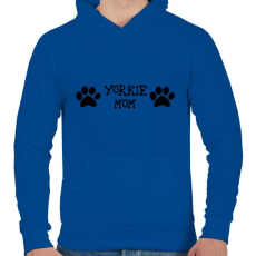 PRINTFASHION Yorkshire terrier MOM - Férfi kapucnis pulóver - Királykék