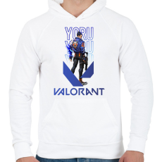 PRINTFASHION Yoru valorant - Férfi kapucnis pulóver - Fehér