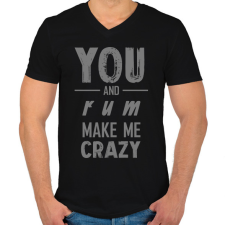 PRINTFASHION You and rum - Férfi V-nyakú póló - Fekete férfi póló