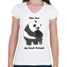 PRINTFASHION You are my best friend - Női V-nyakú póló - Fehér női póló