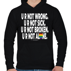 PRINTFASHION ... you are not alone. - humanista - LMBT / LMBTQIA (134) - Férfi kapucnis pulóver - Fekete