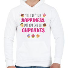 PRINTFASHION You can't by happiness - Férfi kapucnis pulóver - Fehér férfi pulóver, kardigán