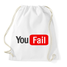 PRINTFASHION you fail - Sportzsák, Tornazsák - Fehér tornazsák