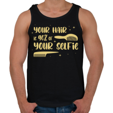 PRINTFASHION You hair is 90% of your slefie - Férfi atléta - Fekete