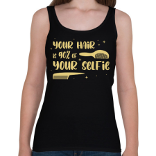 PRINTFASHION You hair is 90% of your slefie - Női atléta - Fekete női trikó