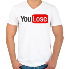 PRINTFASHION you lose - Férfi V-nyakú póló - Fehér férfi póló