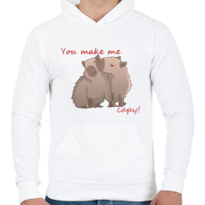 PRINTFASHION you make me capy - Férfi kapucnis pulóver - Fehér