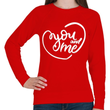 PRINTFASHION You & me - Női pulóver - Piros női pulóver, kardigán