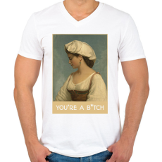 PRINTFASHION You're a b*tch - Festmény - Férfi V-nyakú póló - Fehér