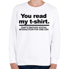 PRINTFASHION You read my T-shirt. - Gyerek pulóver - Fehér gyerek pulóver, kardigán