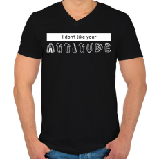 PRINTFASHION Your attitude - Férfi V-nyakú póló - Fekete
