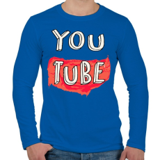 PRINTFASHION YouTube - Férfi hosszú ujjú póló - Királykék