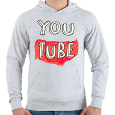 PRINTFASHION YouTube - Férfi kapucnis pulóver - Sport szürke