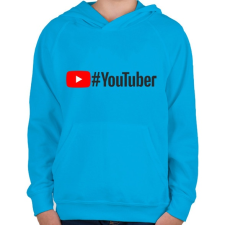 PRINTFASHION Youtuber - Gyerek kapucnis pulóver - Azúrkék gyerek pulóver, kardigán