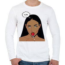 PRINTFASHION yummm - Férfi hosszú ujjú póló - Fehér férfi póló