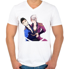 PRINTFASHION Yuri!!! on Ice - Férfi V-nyakú póló - Fehér férfi póló