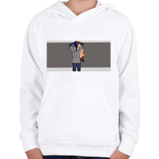 PRINTFASHION Zane anime - Gyerek kapucnis pulóver - Fehér gyerek pulóver, kardigán