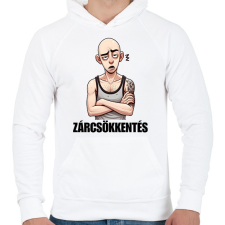 PRINTFASHION Zárcsökkentés - vicces mém karikatúra - Férfi kapucnis pulóver - Fehér férfi pulóver, kardigán