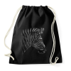 PRINTFASHION Zebra portré - Sportzsák, Tornazsák - Fekete