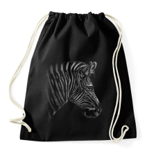 PRINTFASHION Zebra portré - Sportzsák, Tornazsák - Fekete tornazsák