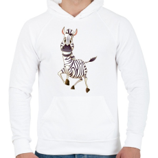 PRINTFASHION Zebrás póló - Férfi kapucnis pulóver - Fehér