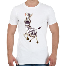 PRINTFASHION Zebrás póló - Férfi póló - Fehér