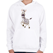 PRINTFASHION Zebrás póló - Gyerek kapucnis pulóver - Fehér gyerek pulóver, kardigán