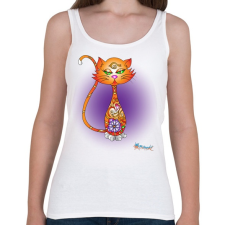 PRINTFASHION Zencic - Női atléta - Fehér női trikó