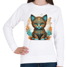PRINTFASHION Zencica - Női pulóver - Fehér női pulóver, kardigán