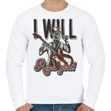 PRINTFASHION Zene 01 - I will Rock you! - Férfi pulóver - Fehér férfi pulóver, kardigán