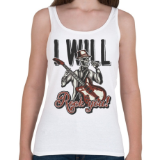 PRINTFASHION Zene 01 - I will Rock you! - Női atléta - Fehér