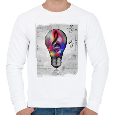 PRINTFASHION Zene a megoldás - Férfi pulóver - Fehér férfi pulóver, kardigán