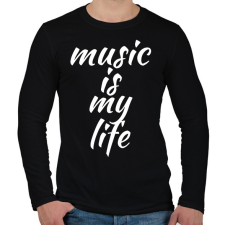 PRINTFASHION Zene az életem - Férfi hosszú ujjú póló - Fekete férfi póló