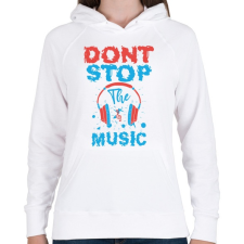 PRINTFASHION Zene - don't stop the music - Női kapucnis pulóver - Fehér női pulóver, kardigán