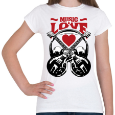 PRINTFASHION Zene és szerelem - Női póló - Fehér női póló