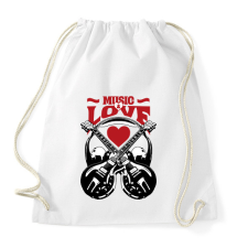 PRINTFASHION Zene és szerelem - Sportzsák, Tornazsák - Fehér atléta, trikó