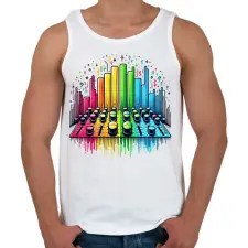 PRINTFASHION Zene - Férfi atléta - Fehér atléta, trikó