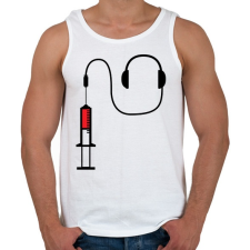 PRINTFASHION Zene függő - Férfi atléta - Fehér atléta, trikó