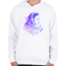 PRINTFASHION Zene hangulat - Gyerek kapucnis pulóver - Fehér gyerek pulóver, kardigán