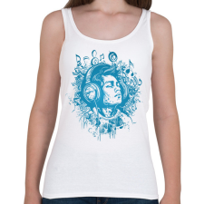 PRINTFASHION Zene hangulat - Női atléta - Fehér női trikó