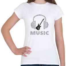 PRINTFASHION Zene - Női póló - Fehér