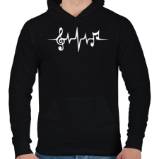 PRINTFASHION Zene pulzus - Férfi kapucnis pulóver - Fekete férfi pulóver, kardigán