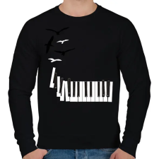 PRINTFASHION Zene száll - Férfi pulóver - Fekete férfi pulóver, kardigán