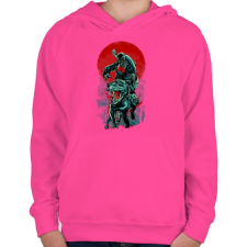 PRINTFASHION Zenész és a pitbull - Gyerek kapucnis pulóver - Fukszia gyerek pulóver, kardigán