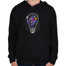 PRINTFASHION Zéró gravitáció - Gyerek kapucnis pulóver - Fekete