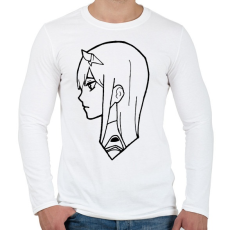 PRINTFASHION Zero Two - Férfi hosszú ujjú póló - Fehér