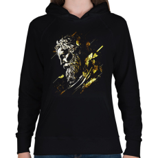 PRINTFASHION Zeusz design - Női kapucnis pulóver - Fekete