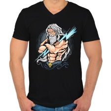 PRINTFASHION Zeusz nyila - Férfi V-nyakú póló - Fekete férfi póló