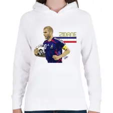 PRINTFASHION Zidane - Női kapucnis pulóver - Fehér női pulóver, kardigán